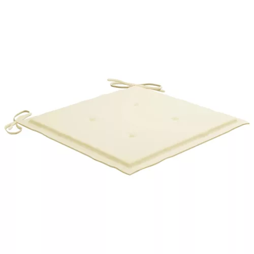  2 db tömör tíkfa és acél kerti szék párnával