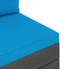  2 részes tömör fenyőfa kerti raklap-bútorgarnitúra párnákkal