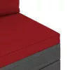  2 részes tömör fenyőfa kerti raklap-bútorgarnitúra párnákkal