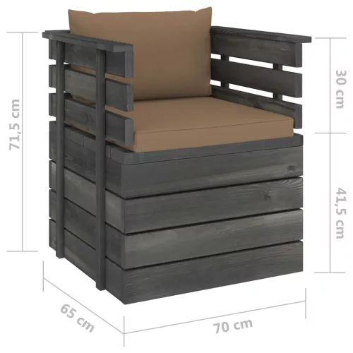  fenyőfa kerti karosszék párnákkal