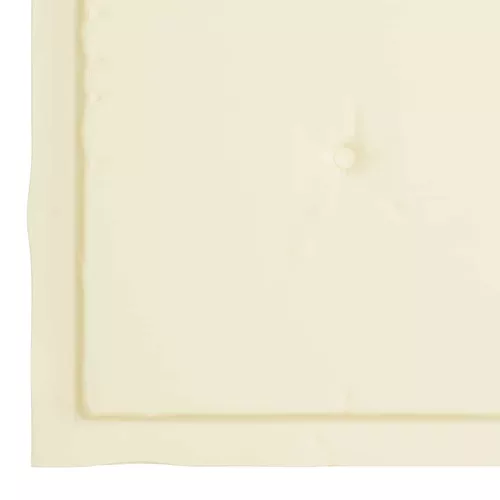  2 db tömör tíkfa kerti szék krémszínű párnákkal