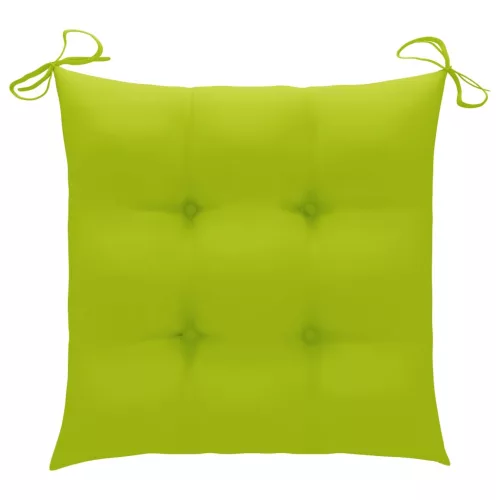  2 db tömör tíkfa kerti szék világoszöld párnával