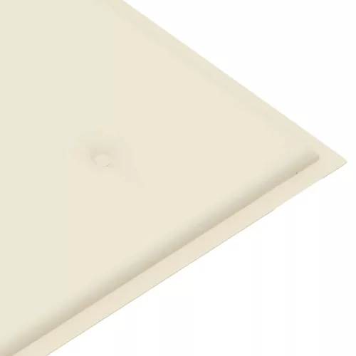 tömör tíkfa kerti pad krémszínű párnával 112 cm