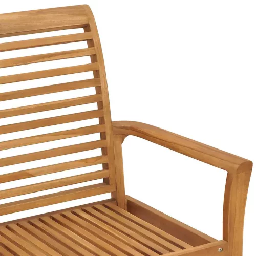  tömör tíkfa kerti pad bézs párnával 112 cm