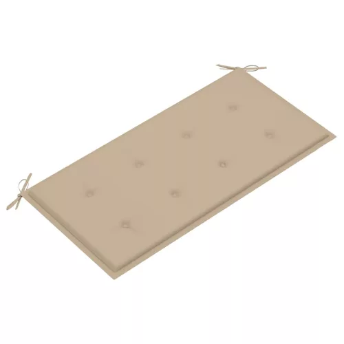  tömör tíkfa kerti pad bézs párnával 112 cm