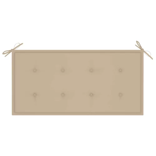  tömör tíkfa kerti pad bézs párnával 112 cm