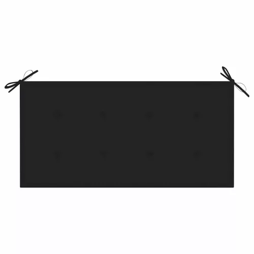 tömör tíkfa kerti pad fekete párnával 112 cm