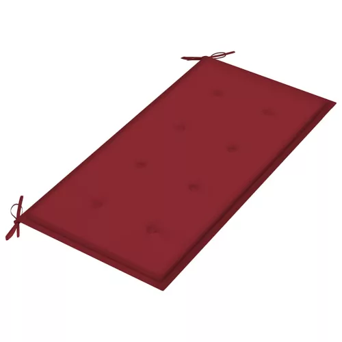  tömör tíkfa kerti pad bordó párnával 112 cm