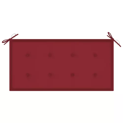  tömör tíkfa kerti pad bordó párnával 112 cm