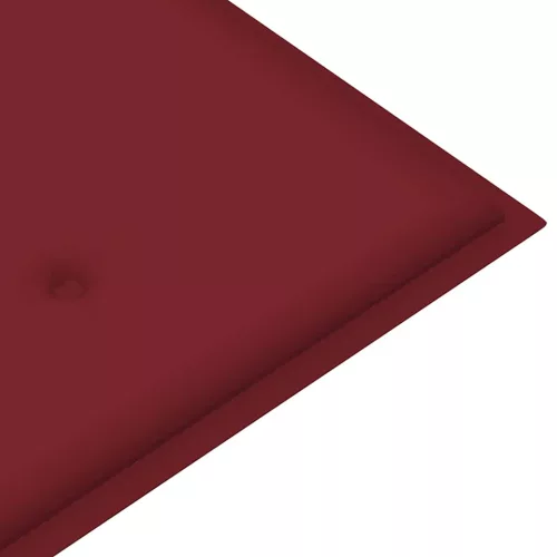  tömör tíkfa kerti pad bordó párnával 112 cm
