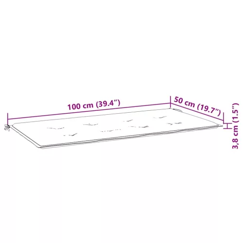  tömör tíkfa kerti pad bordó párnával 112 cm