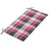 tömör tíkfa kerti pad piros kockás párnával 112 cm