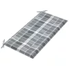  tömör tíkfa kerti pad szürke kockás párnával 112 cm