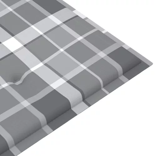  tömör tíkfa kerti pad szürke kockás párnával 112 cm