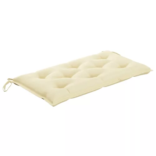  tömör tíkfa kerti pad krémfehér párnával 112 cm