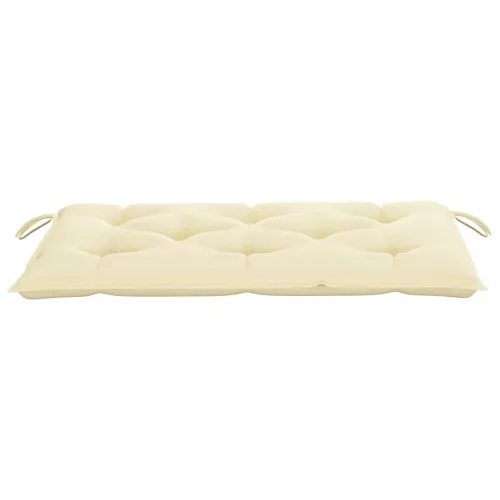  tömör tíkfa kerti pad krémfehér párnával 112 cm