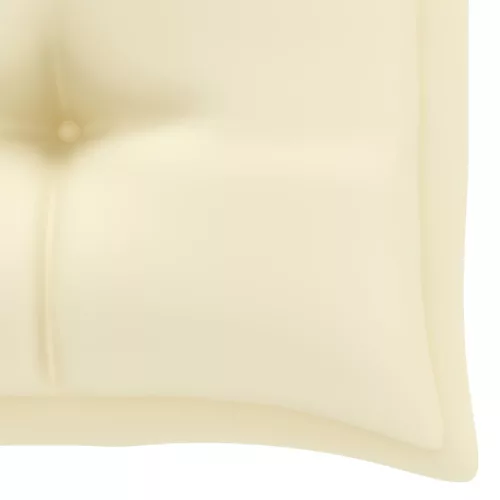  tömör tíkfa kerti pad krémfehér párnával 112 cm