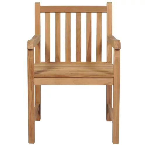  2 db tömör tíkfa kerti szék krémszínű párnákkal