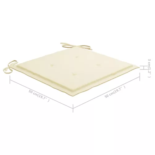  tömör tíkfa hintaszék krémszínű párnával