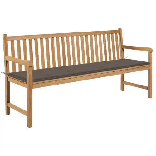  tömör tíkfa kerti pad tópszínű párnával 175 cm