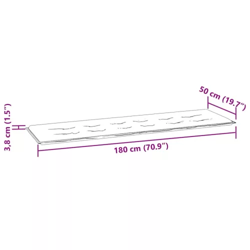  tömör tíkfa kerti pad tópszínű párnával 175 cm