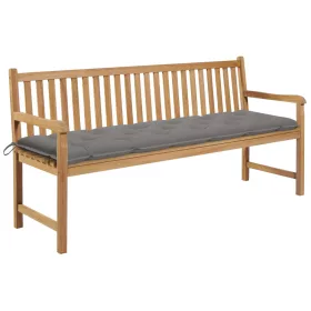  tömör tíkfa kerti pad szürke párnával 175 cm