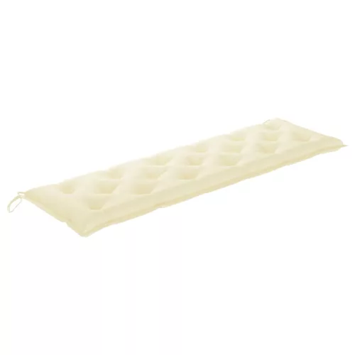  tömör tíkfa kerti pad krémfehér párnával 175 cm