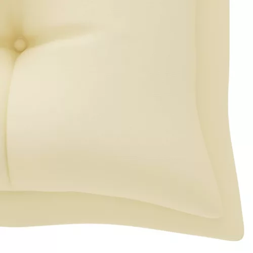  tömör tíkfa kerti pad krémfehér párnával 175 cm
