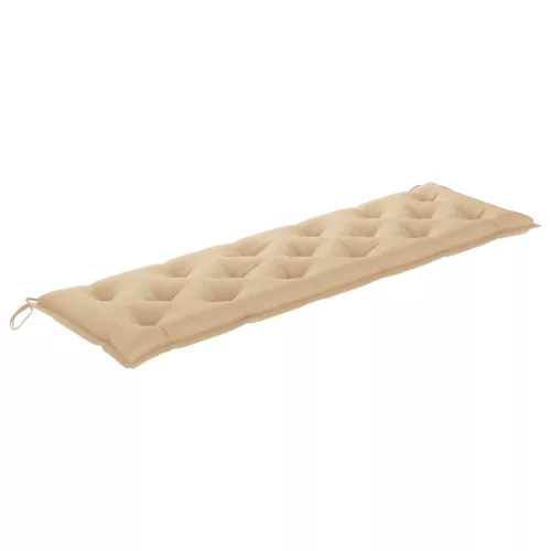  tömör tíkfa kerti pad bézs párnával 175 cm