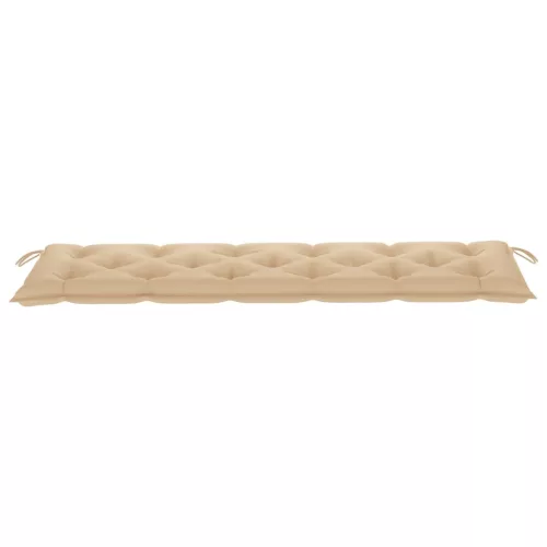  tömör tíkfa kerti pad bézs párnával 175 cm