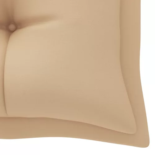  tömör tíkfa kerti pad bézs párnával 175 cm