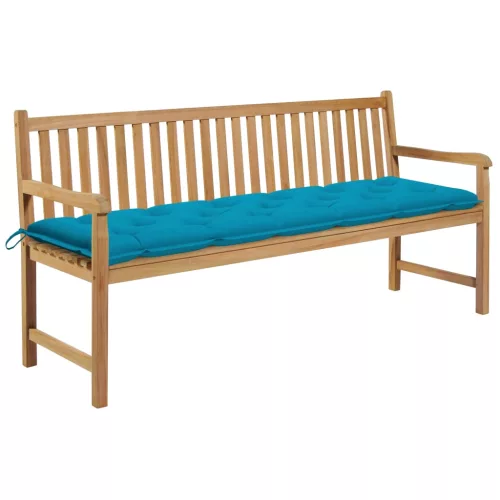  tömör tíkfa kerti pad világoskék párnával 175 cm