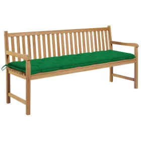  tömör tíkfa kerti pad zöld párnával 175 cm