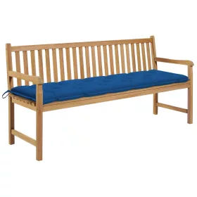  tömör tíkfa kerti pad kék párnával 175 cm