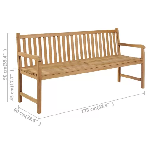  tömör tíkfa kerti pad kék párnával 175 cm