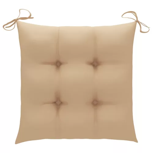  2 db tömör tíkfa kerti szék bézs párnával