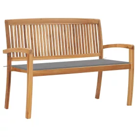  tömör tíkfa rakásolható kerti pad párnával 128,5 cm