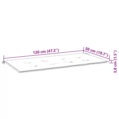  tömör tíkfa rakásolható kerti pad párnával 128,5 cm