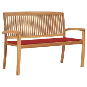  tömör tíkfa rakásolható kerti pad párnával 128,5 cm