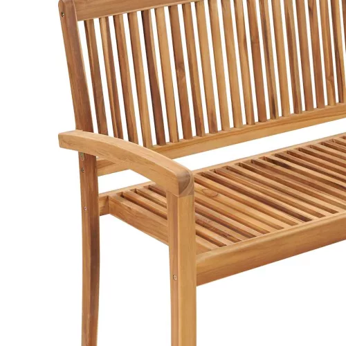  tömör tíkfa rakásolható kerti pad párnával 128,5 cm