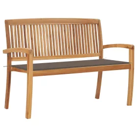  tömör tíkfa rakásolható kerti pad párnával 128,5 cm