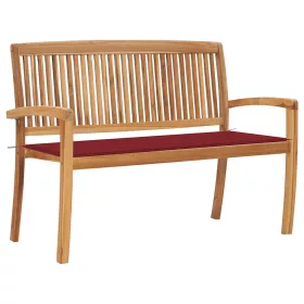  tömör tíkfa rakásolható kerti pad párnával 128,5 cm