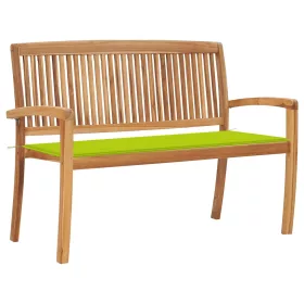  tömör tíkfa rakásolható kerti pad párnával 128,5 cm