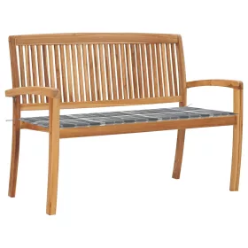  tömör tíkfa rakásolható kerti pad párnával 128,5 cm