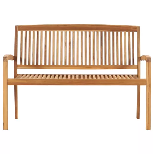  tömör tíkfa rakásolható kerti pad párnával 128,5 cm