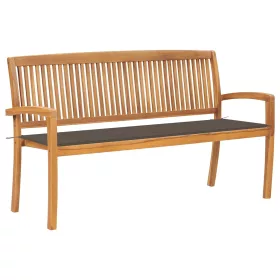  tömör tíkfa rakásolható kerti pad párnával 159 cm