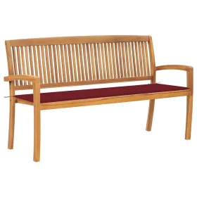  tömör tíkfa rakásolható kerti pad párnával 159 cm