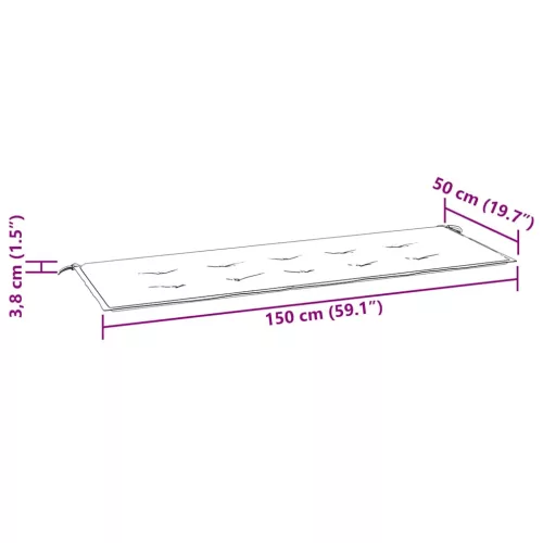  tömör tíkfa rakásolható kerti pad párnával 159 cm