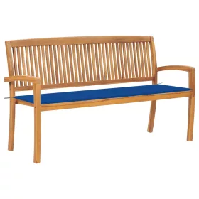  tömör tíkfa rakásolható kerti pad párnával 159 cm