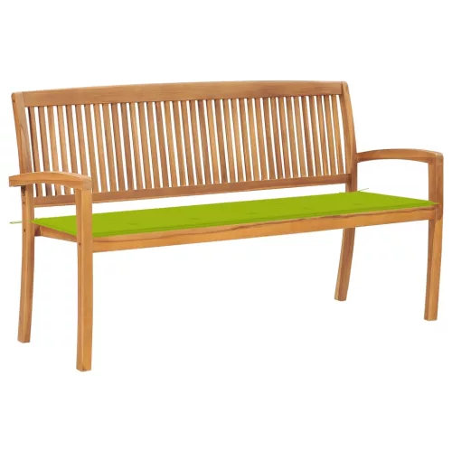  tömör tíkfa rakásolható kerti pad párnával 159 cm